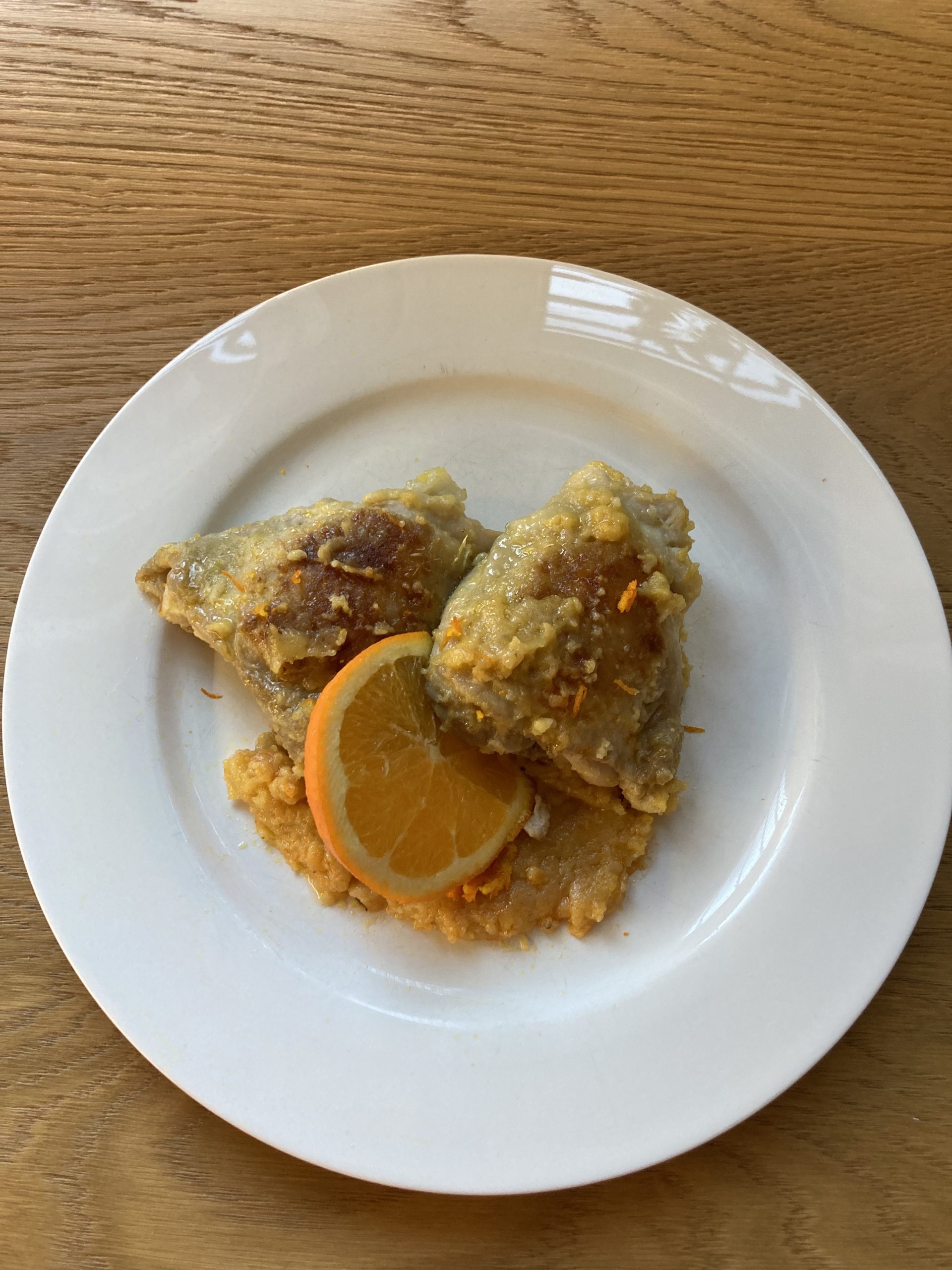 pollo all'arancia in padella giallo zafferano